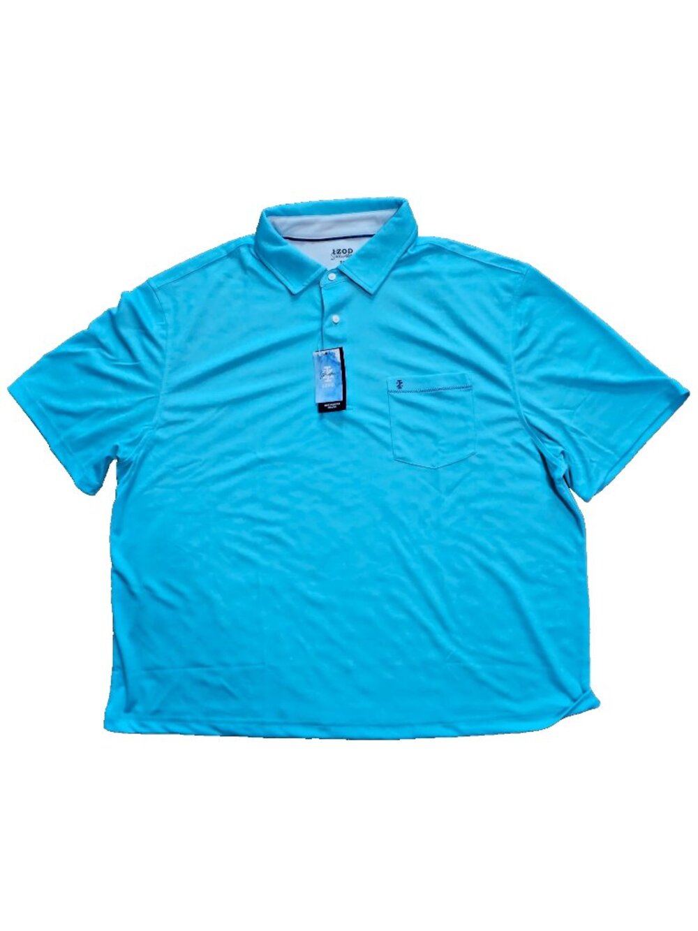 IZOD Men's Saltwater Beach Polo - Bachelor Button Blue 2XL Big NWT